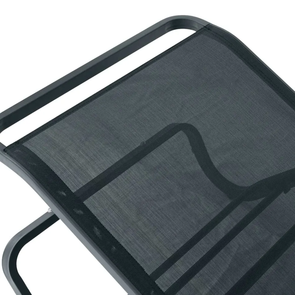 Solaya 194x65 cm Outdoor-Sonnenliege aus Aluminium und Textilene Viadurini