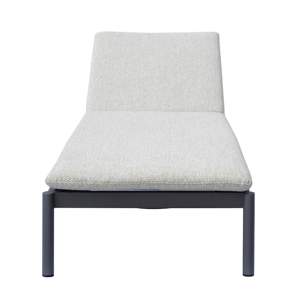 205 x 76 cm große Aluminium-Sonnenliege für den Außenbereich mit Kissen - Tessara Viadurini