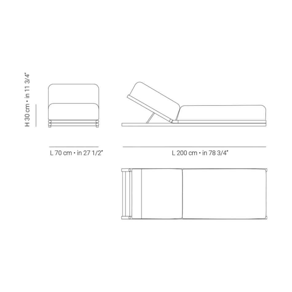 Outdoor-Sonnenliege aus Stoff und Holzstruktur Made in Italy - Armelia Viadurini