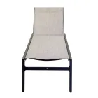 Outdoor-Liege aus Aluminium und Textilene mit 2 Rädern - Kostüm Viadurini