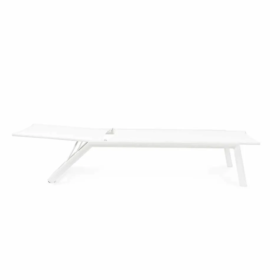 Liegende Außenliege mit Rädern aus Aluminium und Textil - Juwel Viadurini