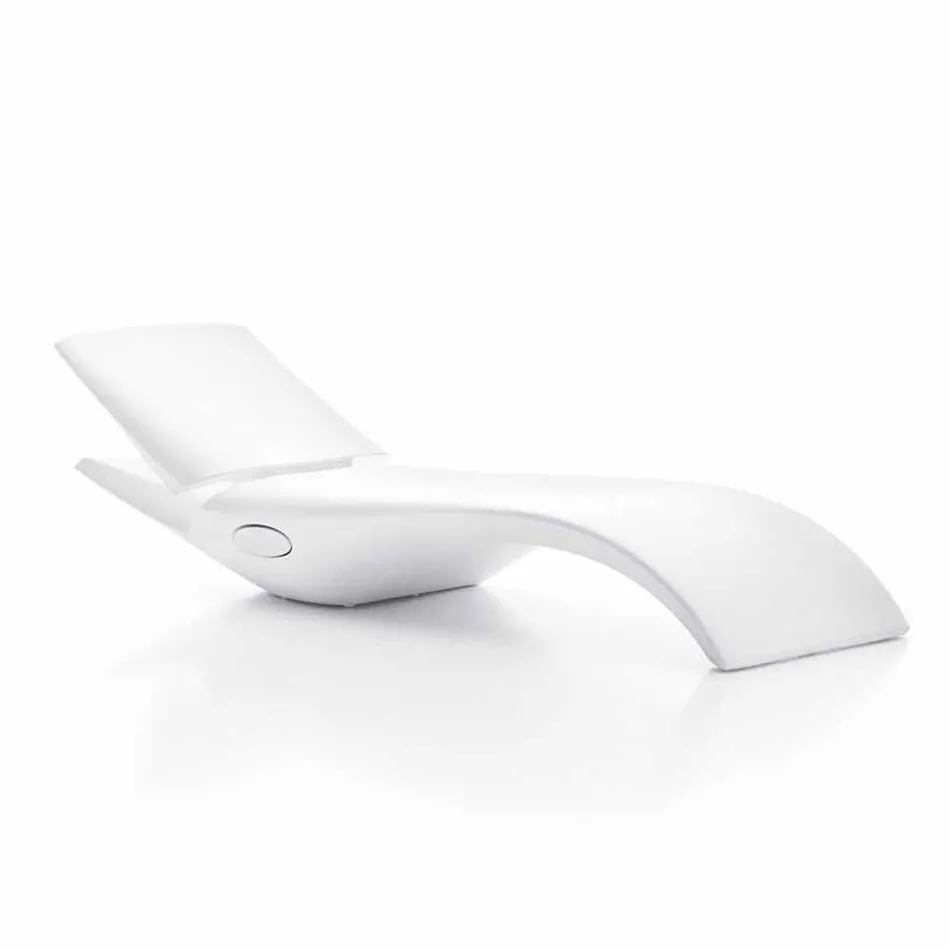 Entwerfen Sie Chaise Longue Garden Lounger aus weißem Kunststoff - Zoe von Mayyour Viadurini
