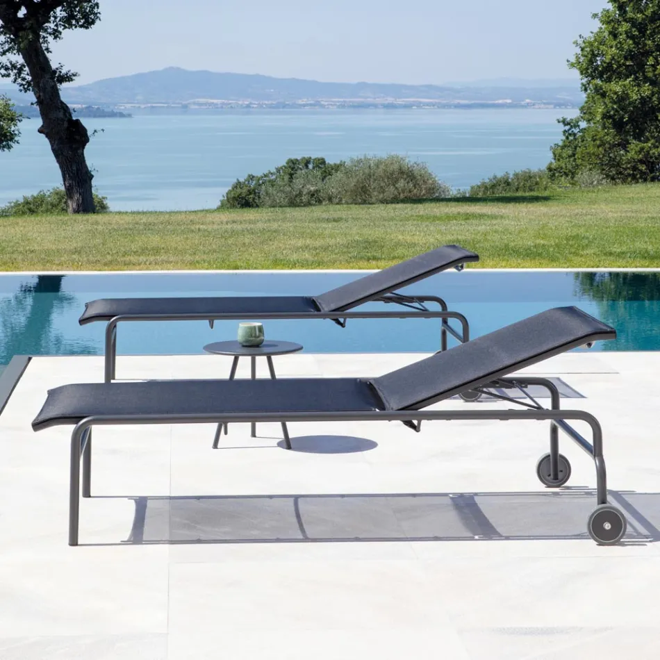 Stapelbares Gartenbett aus Stahl Made in Italy 2 Stück - Arwen Viadurini