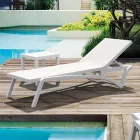 Stapelbare Gartenliege aus Polypropylen und farbigem Textilen - Artelia Viadurini