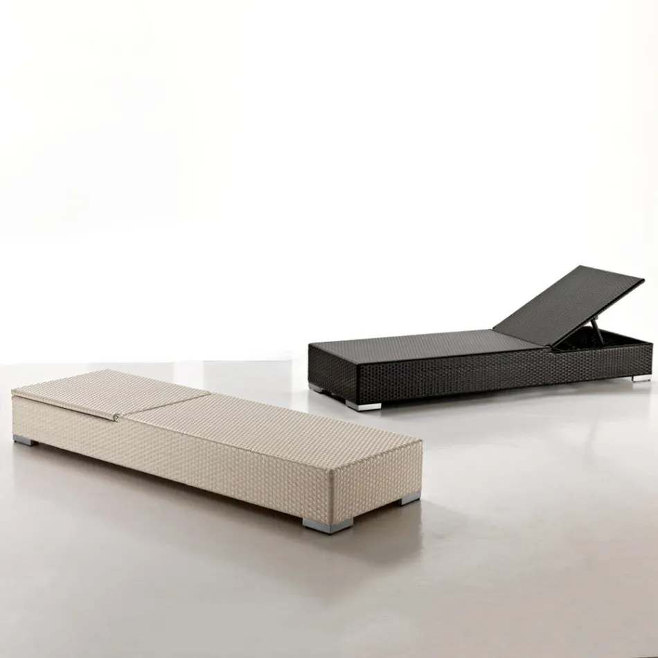 Gartenliege aus handgewebtem Polyrattan - Experia Viadurini