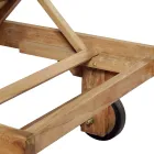 Teak-Gartenliege mit abnehmbarem Tisch und Rädern - Oasi Viadurini