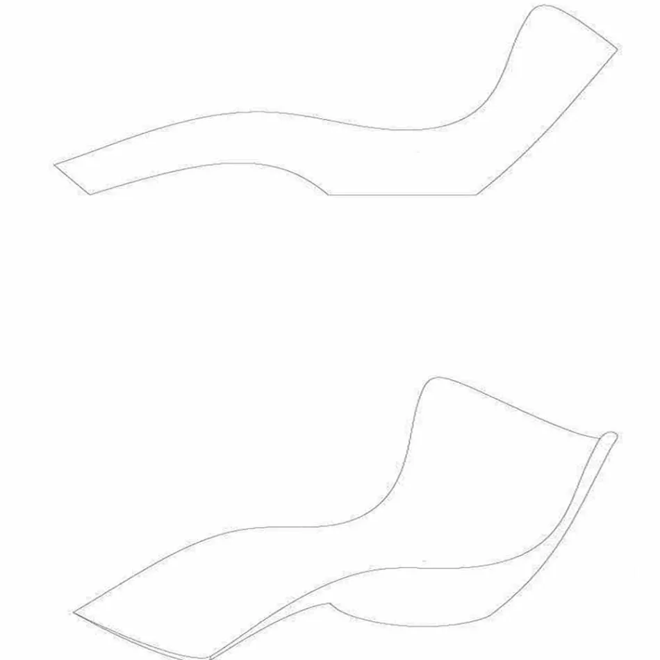 Surf by Vondom Gartenbett, modernes Design aus Polyethylen Viadurini