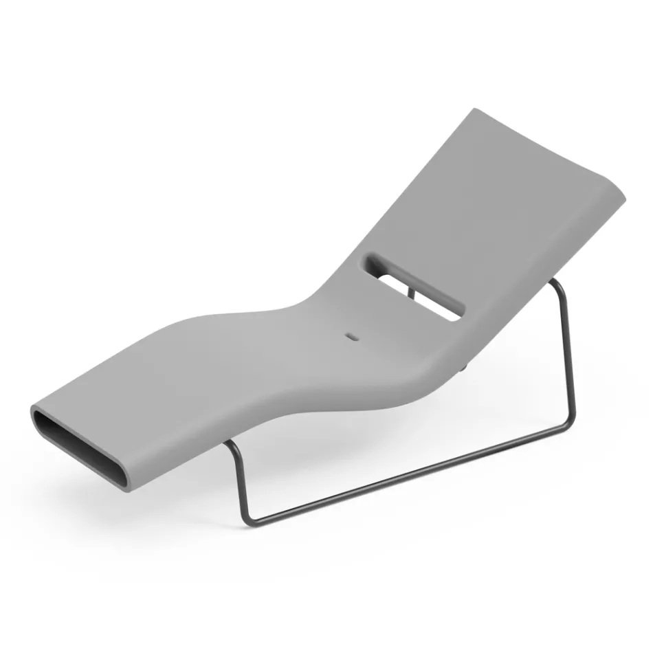 Gartenliege aus Polyethylen in verschiedenen Farben mit Metallstütze - Bollo Viadurini