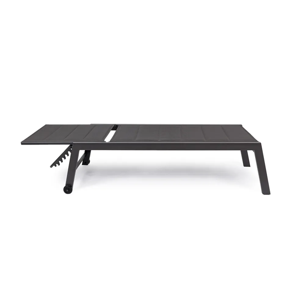 Moderne Garten-Sonnenliege aus Aluminium mit Rädern für den Außenbereich – Franz Viadurini