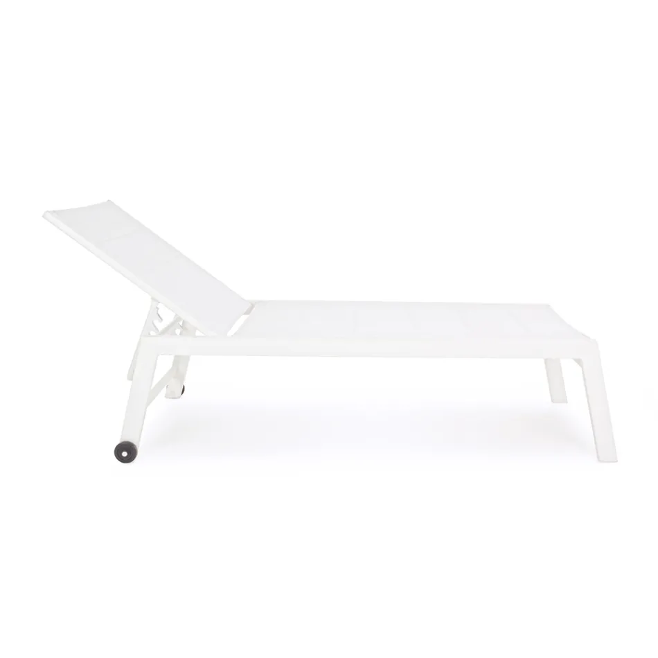Moderne Garten-Sonnenliege aus Aluminium mit Rädern für den Außenbereich – Franz Viadurini