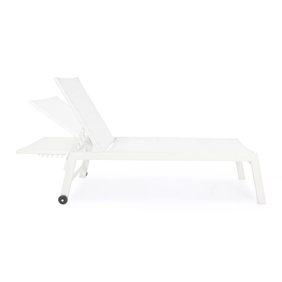 Moderne Garten-Sonnenliege aus Aluminium mit Rädern für den Außenbereich – Franz Viadurini