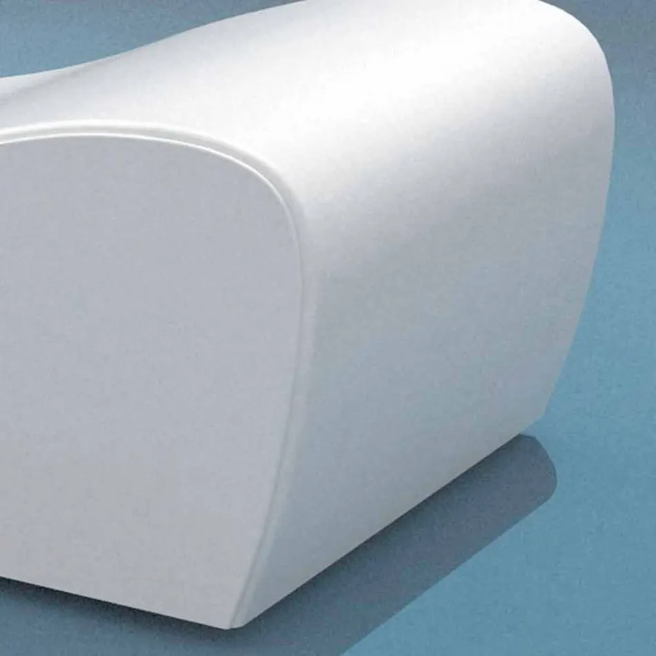 Onda Trona Entspannungsbett aus weißem nautischem Öko-Leder, hergestellt in Italien Viadurini