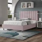 120 x 200 cm Mikrofaserbett mit symmetrischen vertikalen Linien, hergestellt in Italien - Glove Viadurini