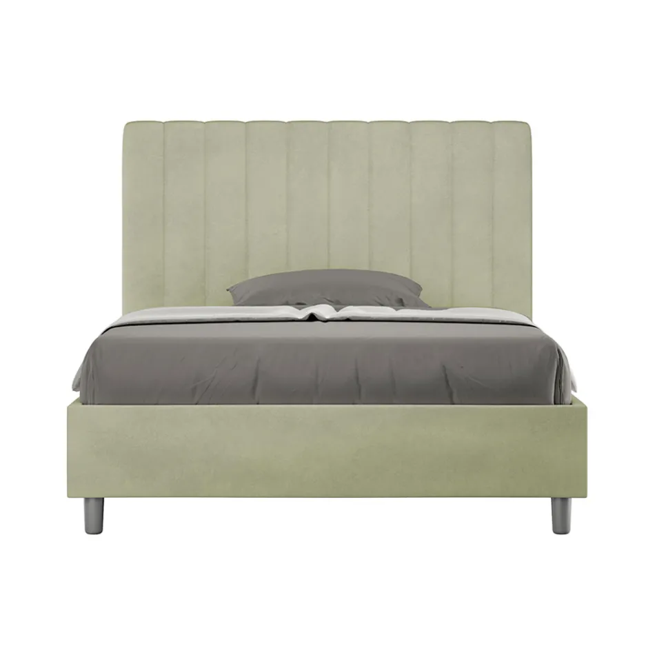 120 x 200 cm Mikrofaserbett mit symmetrischen vertikalen Linien, hergestellt in Italien - Glove Viadurini