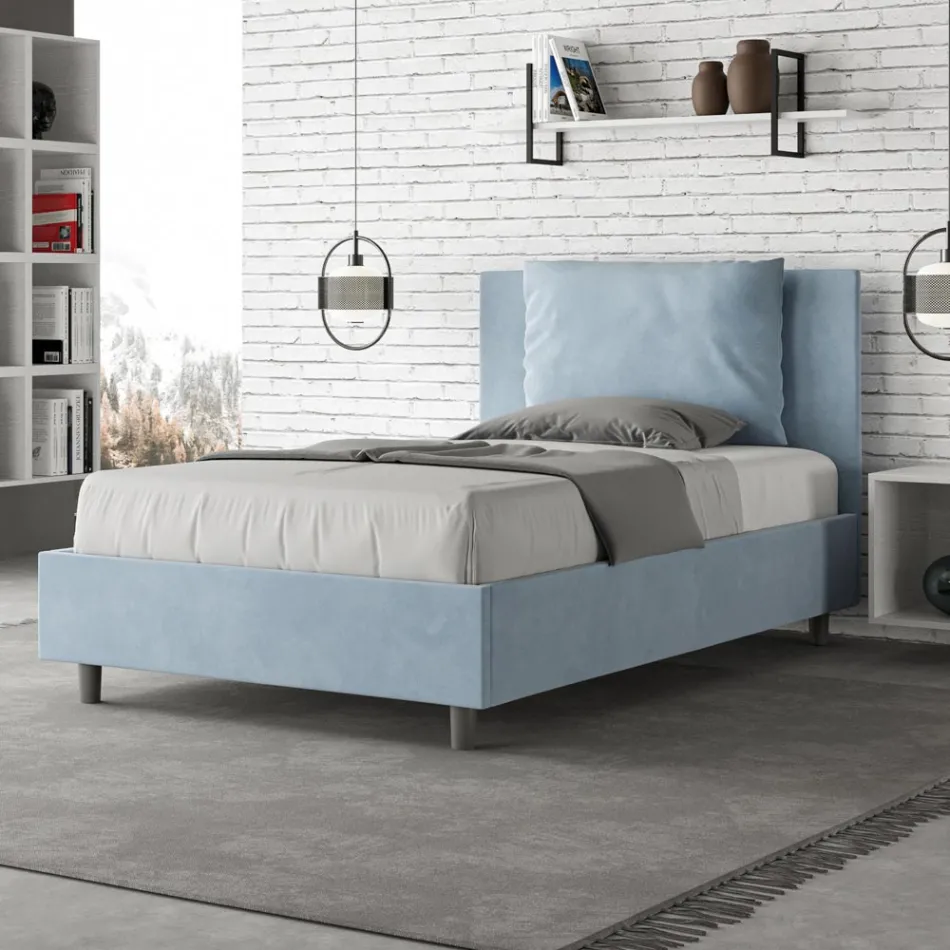 120 x 200 cm Bettkopfteil mit Mikrofaserkissen, hergestellt in Italien – Olympics Viadurini