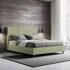 160 x 200 cm Mikrofaserbett mit symmetrischen vertikalen Linien, hergestellt in Italien - Handschuh Viadurini