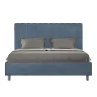 160 x 200 cm Mikrofaserbett mit symmetrischen vertikalen Linien, hergestellt in Italien - Handschuh Viadurini