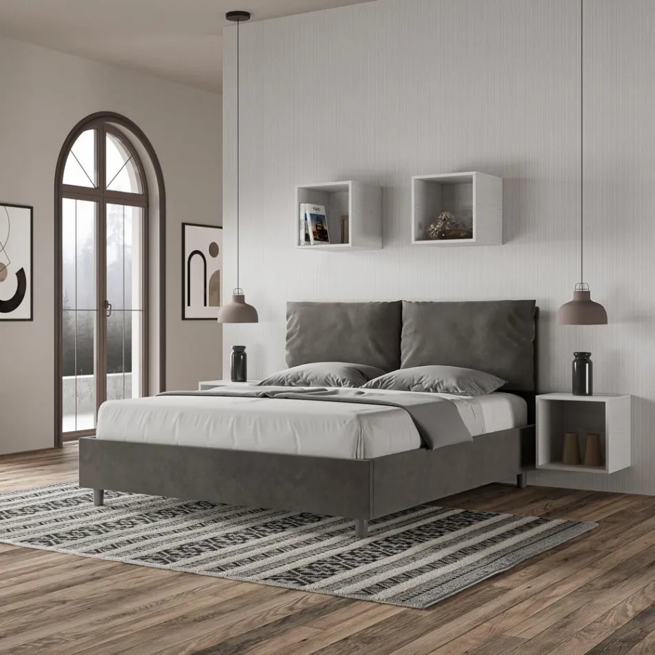 160 x 200 cm Bettkopfteil mit Mikrofaserkissen, hergestellt in Italien – Olympics Viadurini