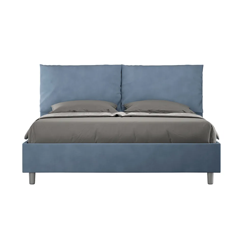 160 x 200 cm Bettkopfteil mit Mikrofaserkissen, hergestellt in Italien – Olympics Viadurini