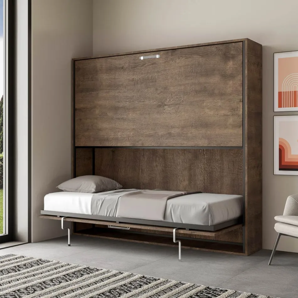 Horizontales Klapp-Etagenbett Made in Italy - Collaborative Viadurini