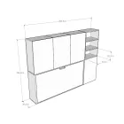 Einzel-Schrankbett in verschiedenen Zusammenstellungen – Kollaborativ Viadurini