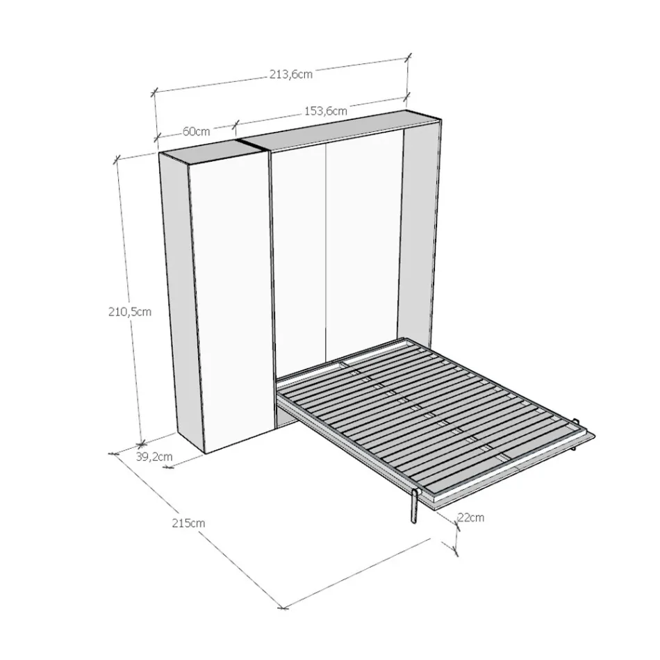 Vertikales Klappbett mit Säule - Magiccompare Viadurini