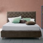 Gepolstertes Doppelbett mit Stauraum aus Stoff oder Öko-Leder, hergestellt in Italien – Euro Viadurini