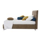 Gepolstertes Doppelbett mit Stauraum aus Stoff oder Öko-Leder, hergestellt in Italien – Euro Viadurini