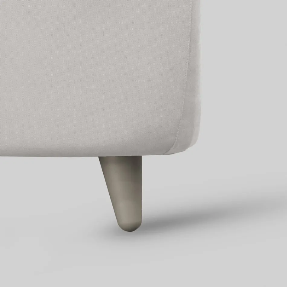 Großes Bett mit gepolstertem Kopfteil und gepolsterten Füßen, hergestellt in Italien – Aaron Viadurini