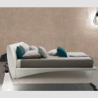 Gepolstertes Doppelbett aus Öko-Leder oder Stoff, hergestellt in Italien – Armonica Viadurini