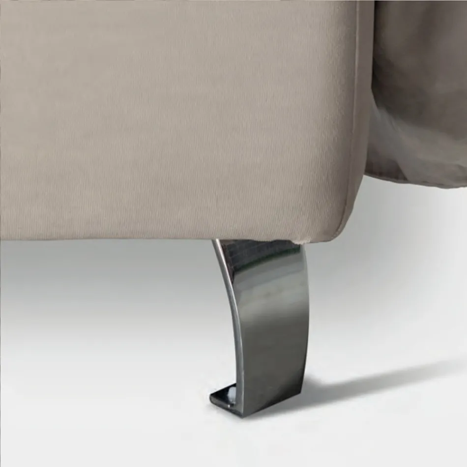 Doppelbett 160x190 mit 2 weichen Kissen im Kopfteil - Tramonti Viadurini