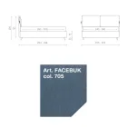 Doppelbett 160x190 mit Kissen, die das gesamte Kopfteil umhüllen - Charme Viadurini