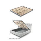 Doppelbett 160x190 mit geschwungenen Linien und Knöpfen Made in Italy - Oriente Viadurini