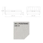 Doppelbett 160x190 mit schrägen Riemchenprofilen im Kopfteil - Euforie Viadurini