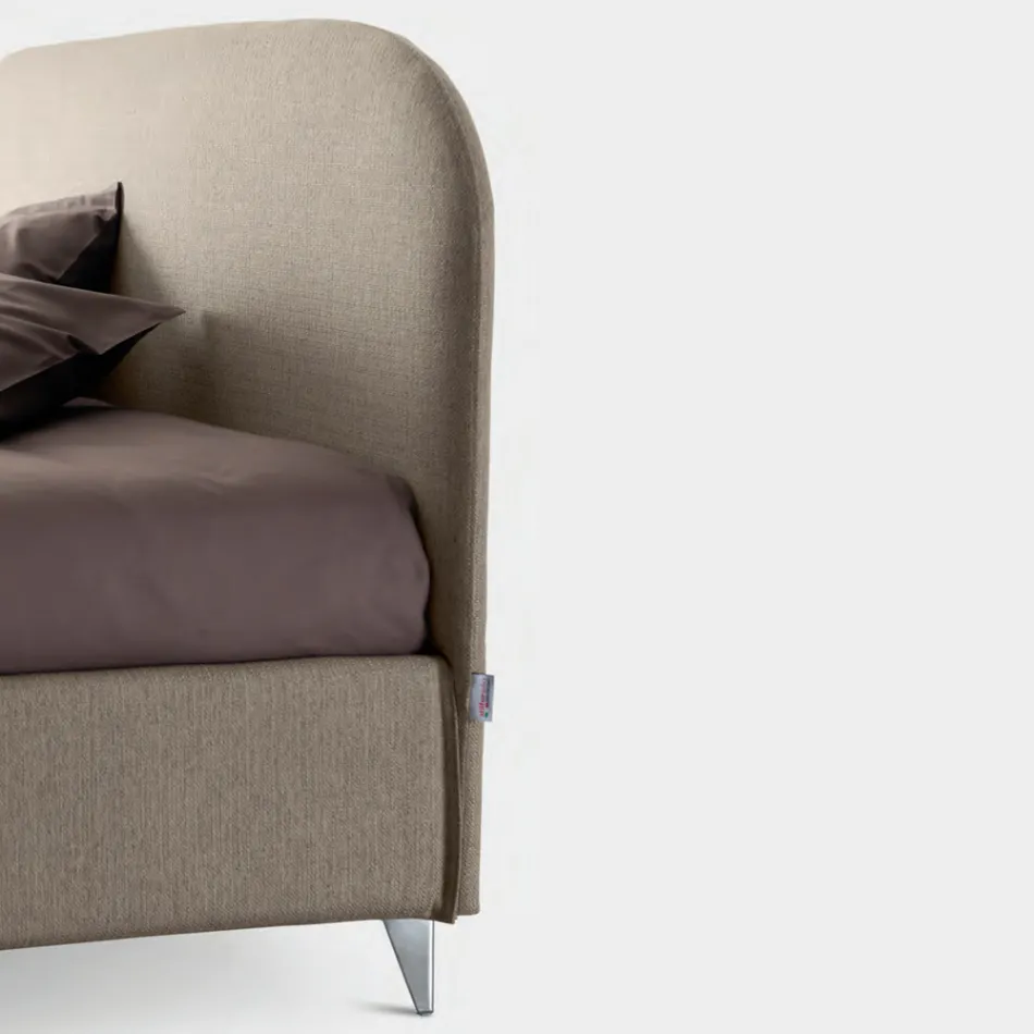 Doppelbett 160x190 mit geschwungenem Kopfteil Made in Italy - Oriente Viadurini