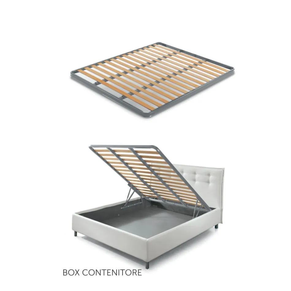 Doppelbett 160x190 mit mehrstreifen-Schmalbandsteppung - Meduse Viadurini