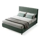 Doppelbett 160x190 mit mehrstreifen-Schmalbandsteppung - Meduse Viadurini