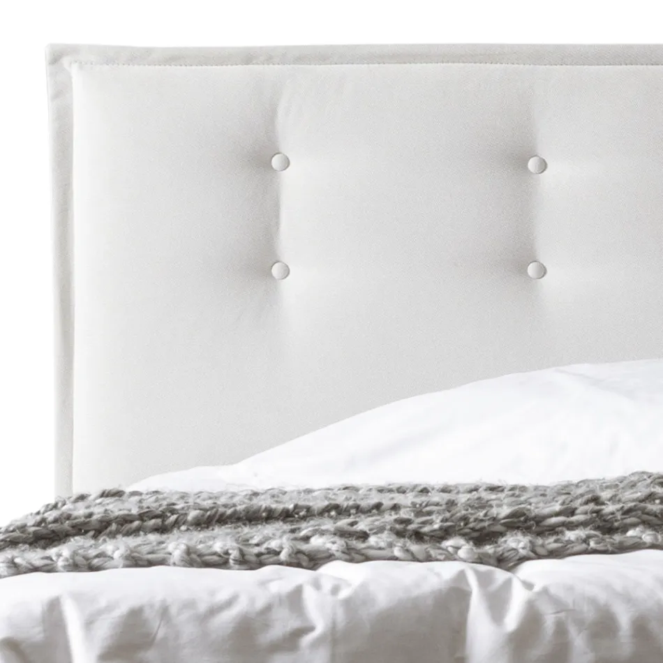 Doppelbett 160x190 aus Stoff mit Kopfteil mit Knöpfen Made in Italy - Dreams Viadurini