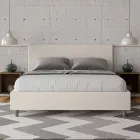 Doppelbett 160x200 cm mit Kopfteil aus Kunstleder, hergestellt in Italien - Pallone Viadurini