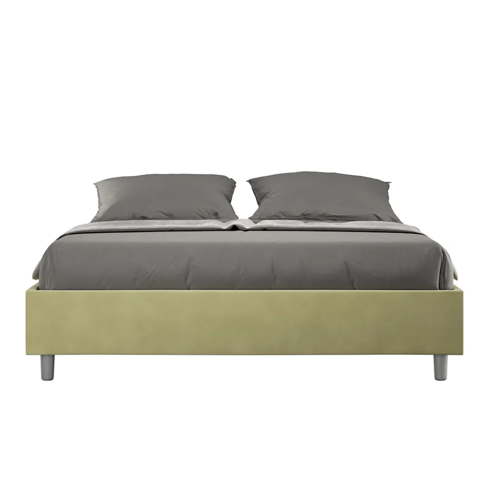 Doppelbett 160 x 200 cm, bezogen mit Mikrofaser, hergestellt in Italien - Athlete Viadurini