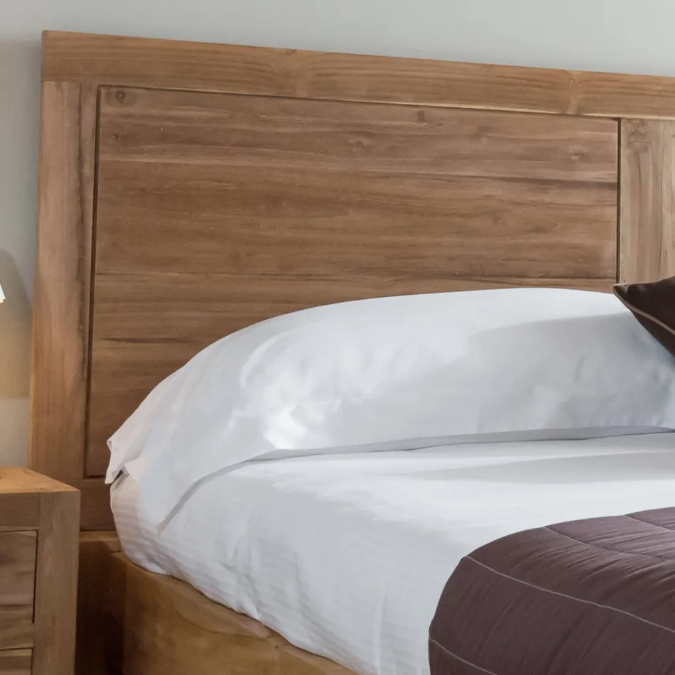 Doppelbett (160 x 200 cm) aus massivem Teakholz - Fresco Viadurini