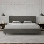 Doppelbett 180x200 cm mit Mikrofaser-Kopfteil, hergestellt in Italien - Pallone Viadurini
