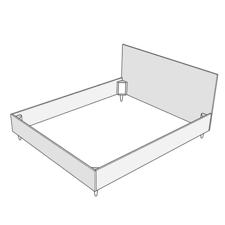 Doppelbett 180 x 200 cm, bezogen mit Mikrofaser, hergestellt in Italien - Athlete Viadurini