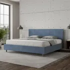 Doppelbett 200x200 cm mit Mikrofaser-Kopfteil, hergestellt in Italien - Pallone Viadurini