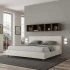 Doppelbett 200x200 cm mit Kopfteil aus Kunstleder, hergestellt in Italien - Pallone Viadurini