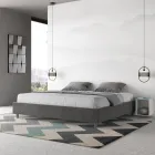 Doppelbett 200x200 cm, bezogen mit Mikrofaser, hergestellt in Italien - Athlete Viadurini