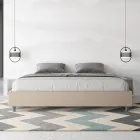 Doppelbett 200x200 cm, bezogen mit Kunstleder, hergestellt in Italien - Athlete Viadurini