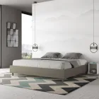 Doppelbett 200x200 cm, bezogen mit Kunstleder, hergestellt in Italien - Athlete Viadurini