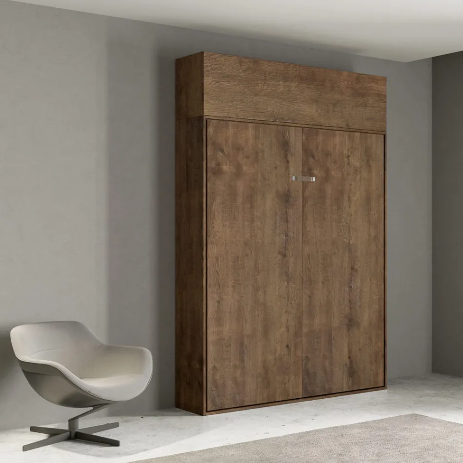 Vertikales Klappbett für Doppelbett mit Wandeinheit - Magiccompare Viadurini