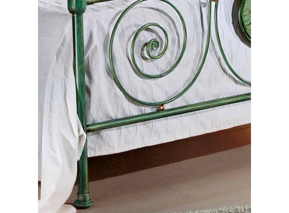 Klassisches Doppelbett mit schmiedeeisernen Dekoration Rachael Viadurini